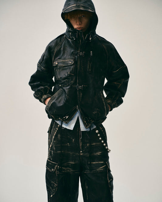 FAF(FAKE AS FLOWERS) Leather Shorts