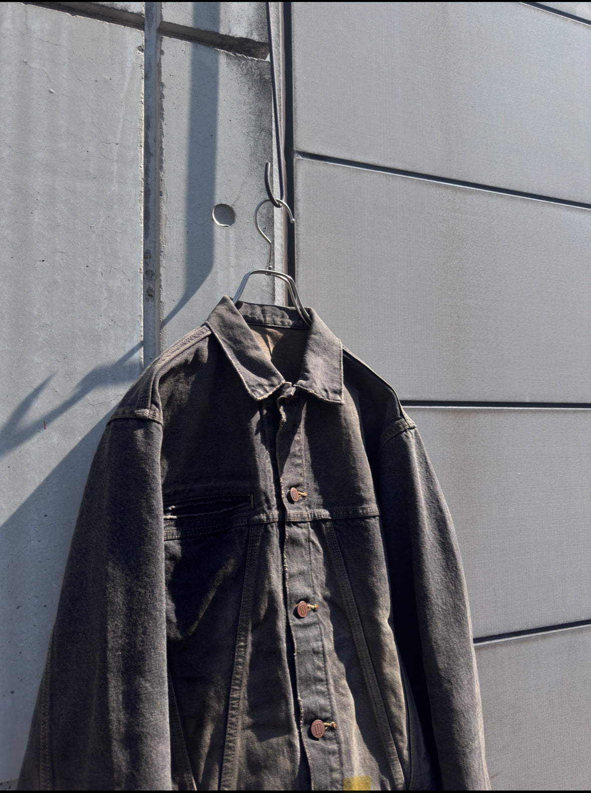 daisuke tanabe coffee black denim jacket destroyed