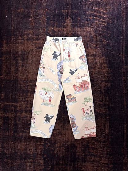 FAF(FAKE AS FLOWERS)　NEWCOMMUNE  BAGGY DENIM RIGID