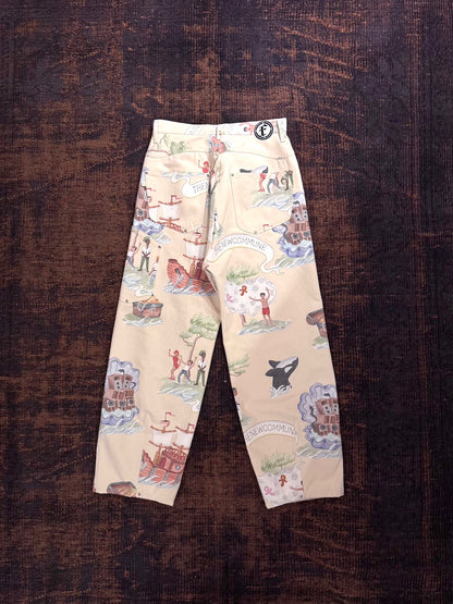 FAF(FAKE AS FLOWERS)　NEWCOMMUNE  BAGGY DENIM RIGID