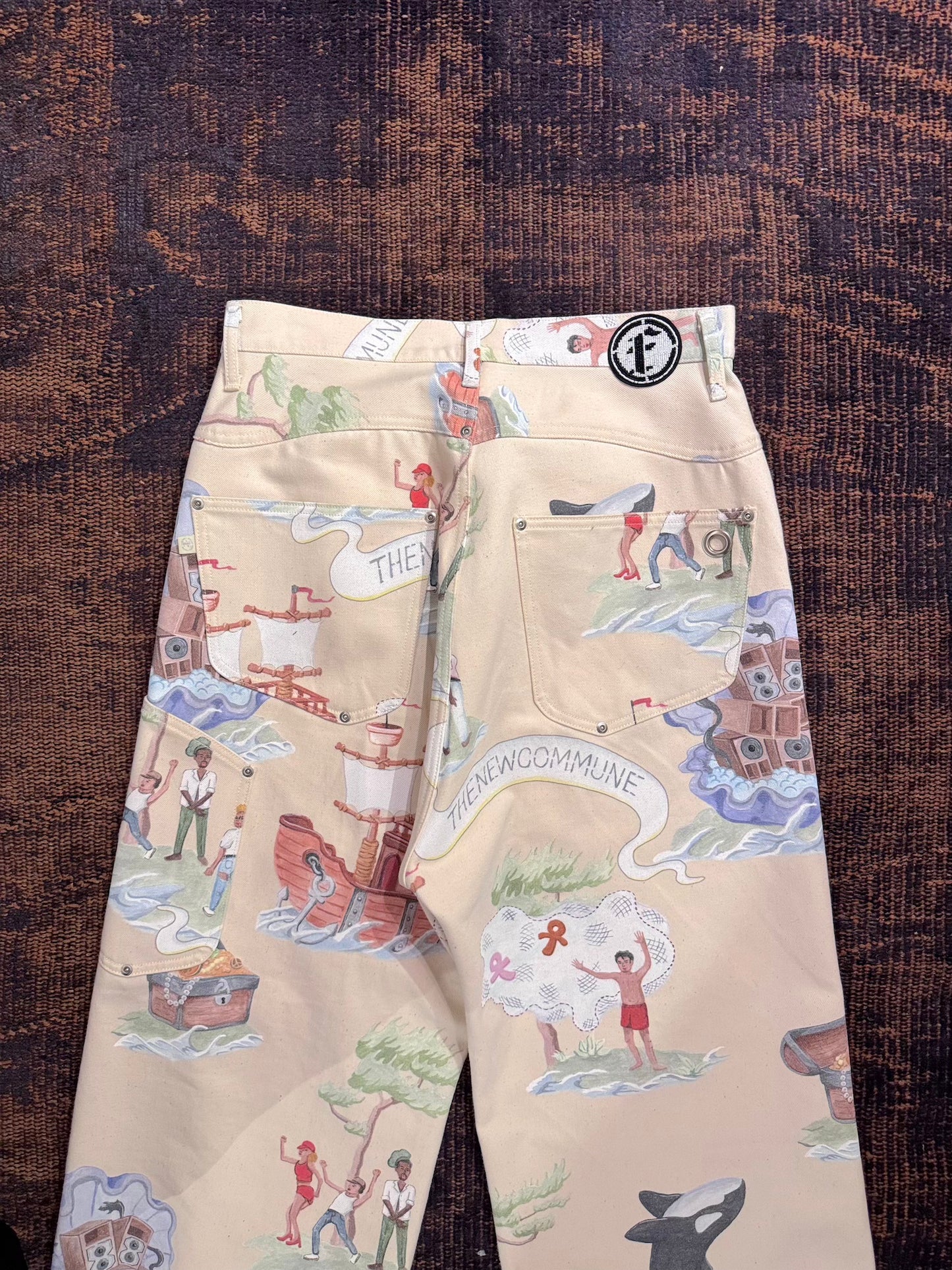 FAF(FAKE AS FLOWERS)　NEWCOMMUNE  BAGGY DENIM RIGID