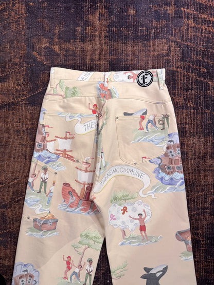 FAF(FAKE AS FLOWERS)　NEWCOMMUNE  BAGGY DENIM RIGID