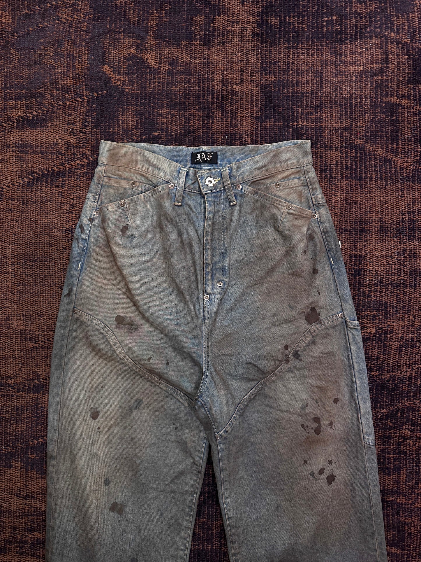 FAF(FAKE AS FLOWERS)　NEWCOMMUNE DIRT BAGGY DENIM