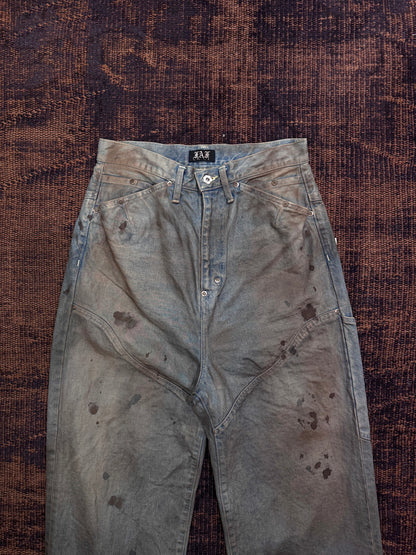 FAF(FAKE AS FLOWERS)　NEWCOMMUNE DIRT BAGGY DENIM