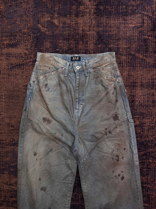 FAF(FAKE AS FLOWERS)　NEWCOMMUNE DIRT BAGGY DENIM