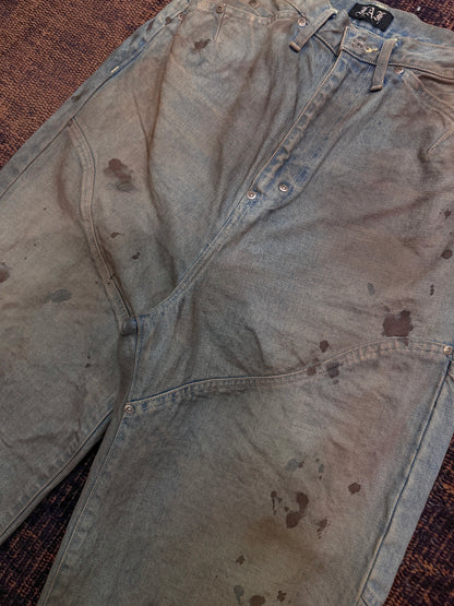 FAF(FAKE AS FLOWERS)　NEWCOMMUNE DIRT BAGGY DENIM