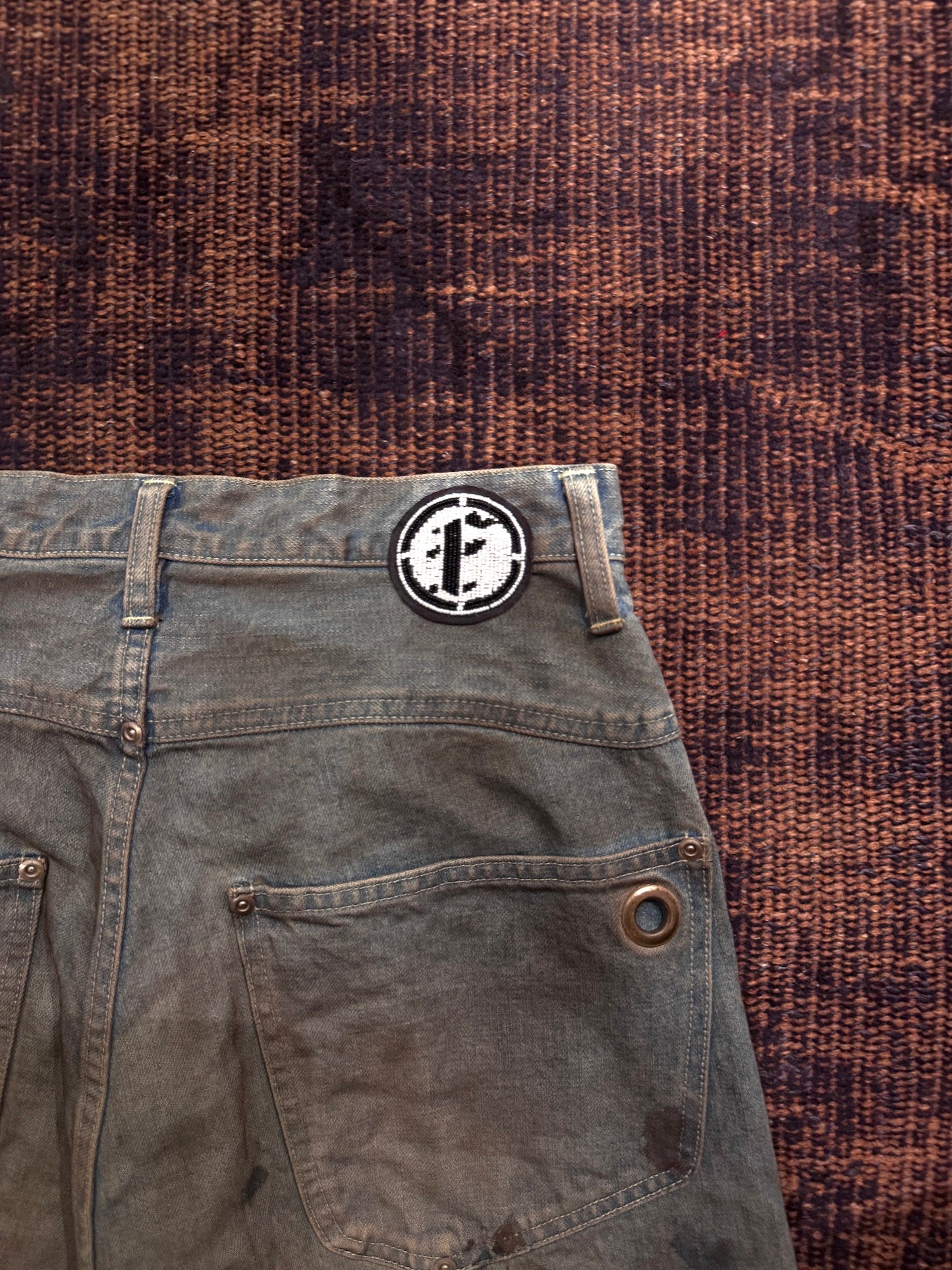 FAF(FAKE AS FLOWERS)　NEWCOMMUNE DIRT BAGGY DENIM