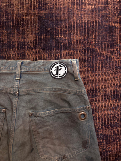 FAF(FAKE AS FLOWERS)　NEWCOMMUNE DIRT BAGGY DENIM