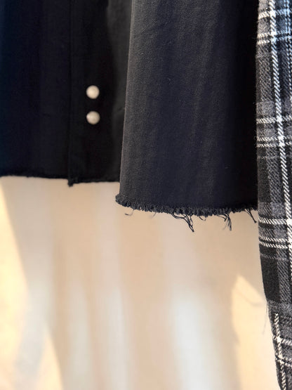 FAF(FAKE AS FLOWERS)　"Double Sleeve Utility Shirts" -Black-