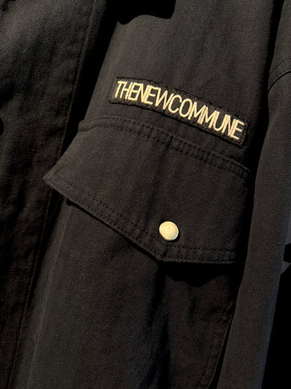 FAF(FAKE AS FLOWERS)　"Double Sleeve Utility Shirts" -Black-