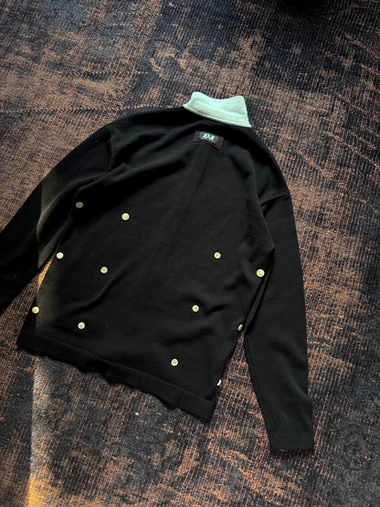 FAF(FAKE AS FLOWERS)　Knit Polo "black"