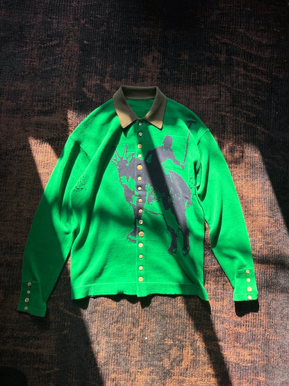 FAF(FAKE AS FLOWERS)　Knit Polo "green"