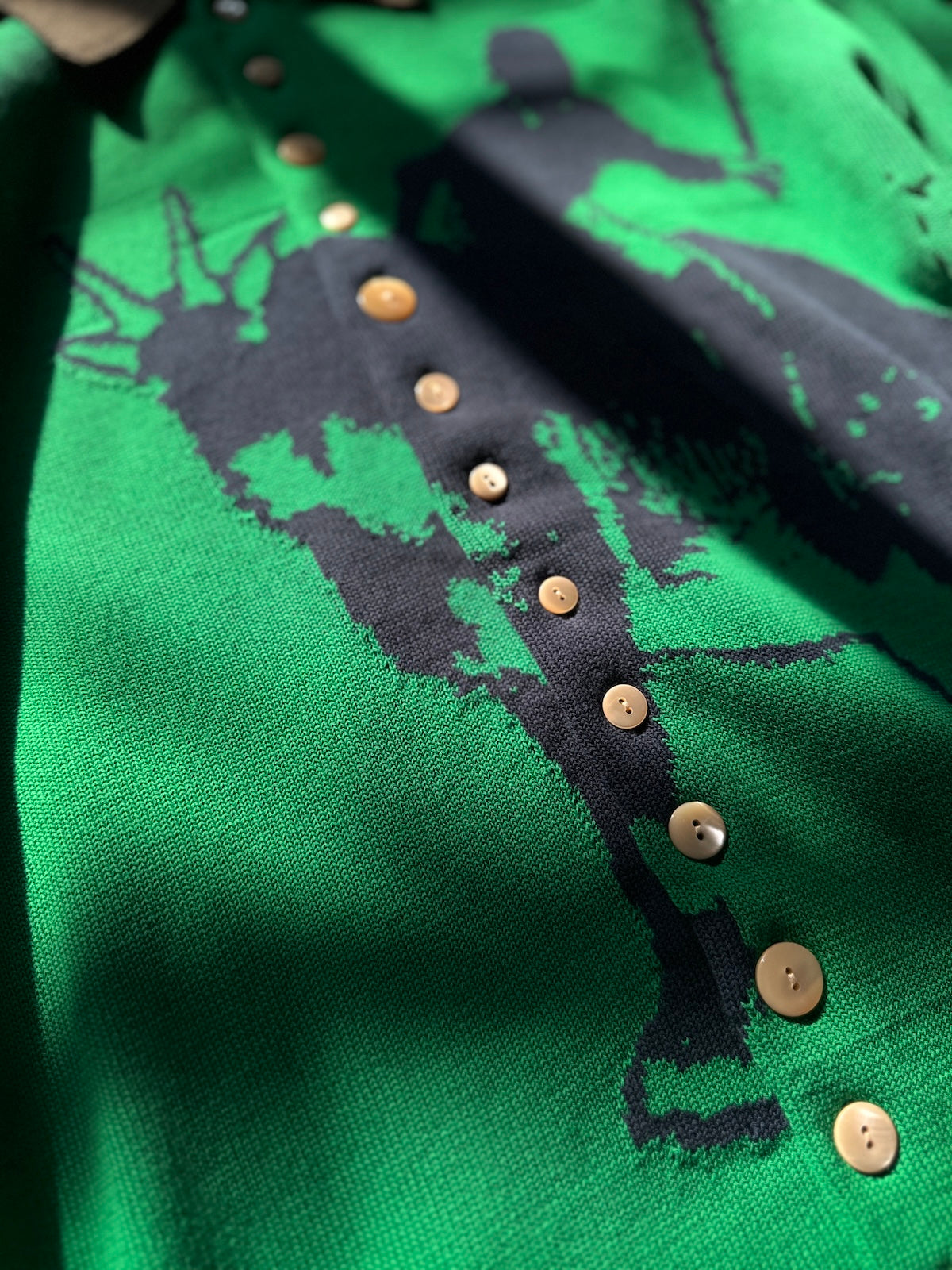 FAF(FAKE AS FLOWERS)　Knit Polo "green"