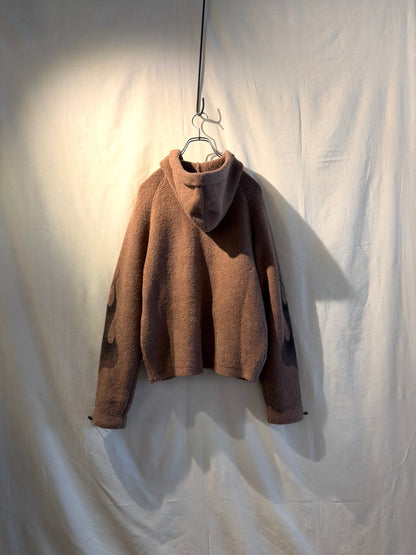 FAF(FAKE AS FLOWERS)　"Knit Hoodie" -Brown-