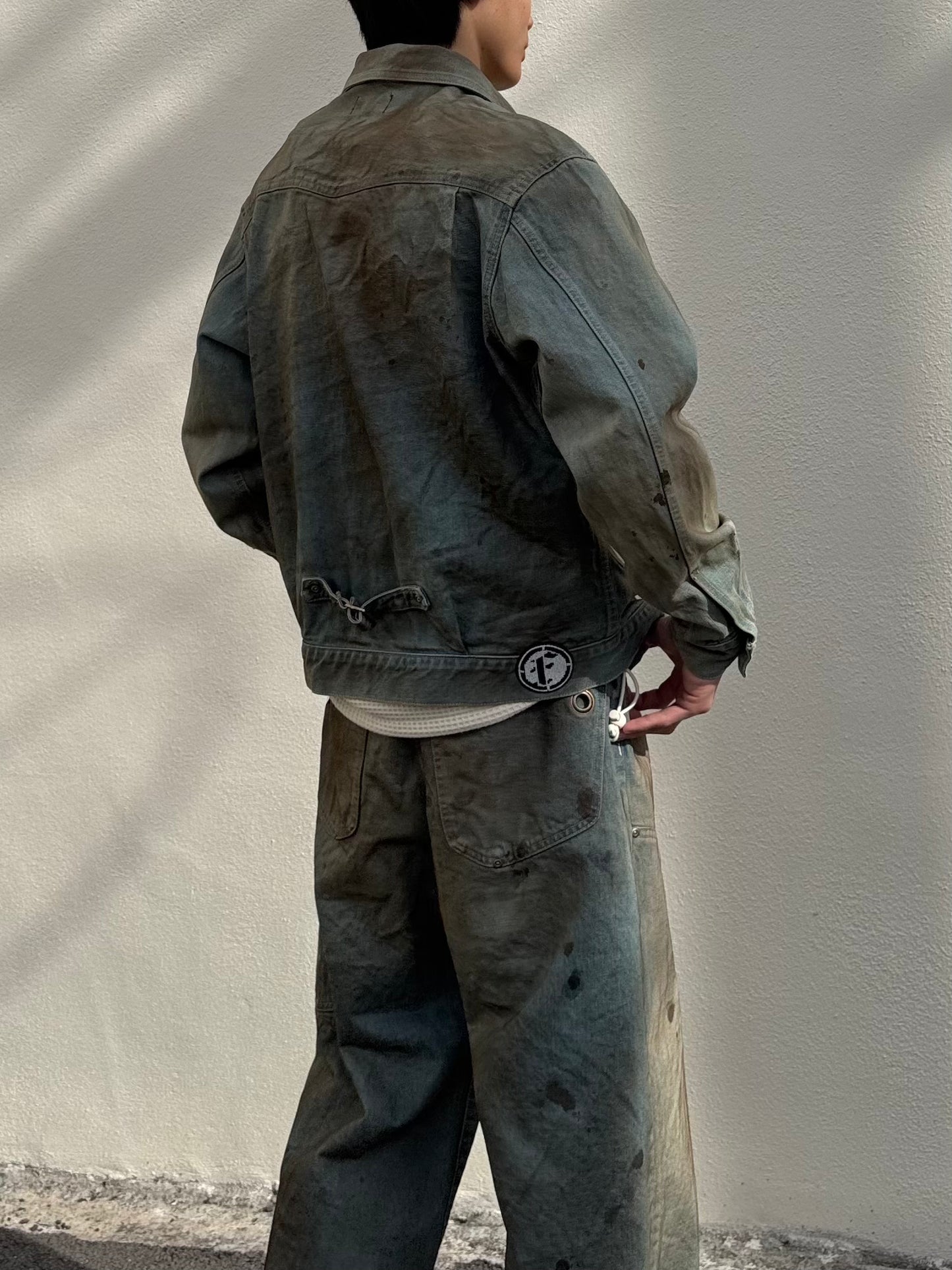 FAF(FAKE AS FLOWERS)　NEWCOMMUNE DIRT BAGGY DENIM