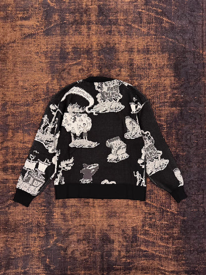 FAF(FAKE AS FLOWERS)　NEWCOMMUNE ISLAND JAQUARD KNIT　