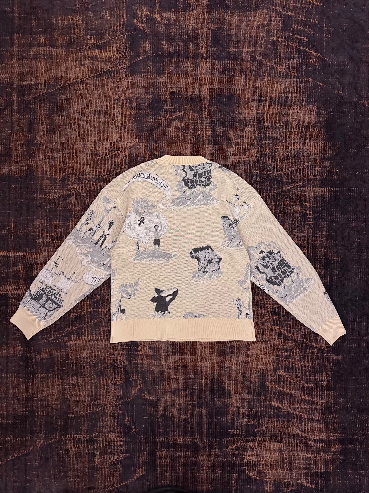 FAF(FAKE AS FLOWERS)　NEWCOMMUNE ISLAND JAQUARD KNIT　