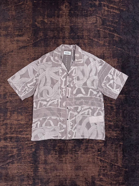 KOZABURO　OPAL SHORT SLEEVE OVERSIZE CAMP COLLAR SHIRT