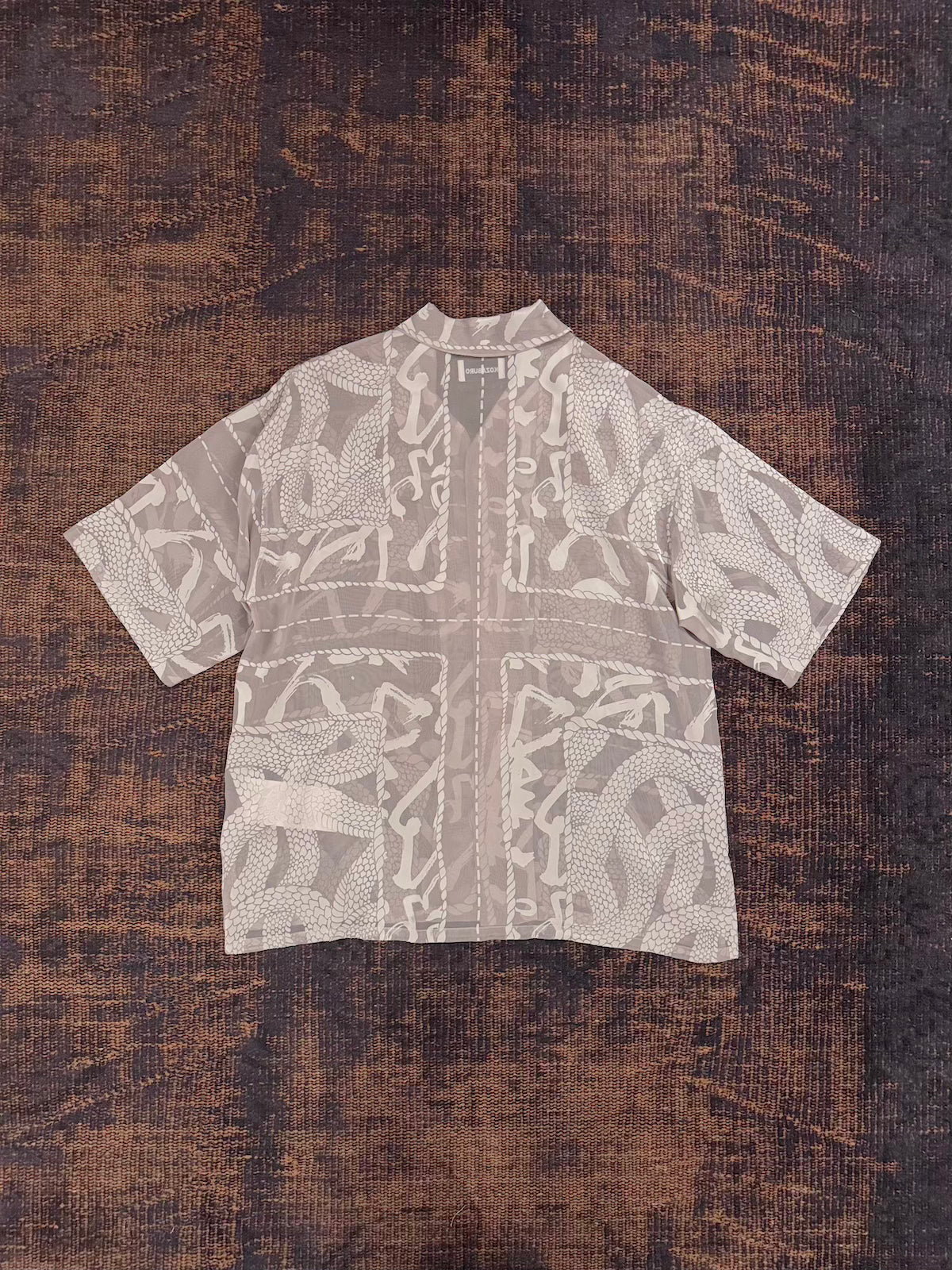 KOZABURO　OPAL SHORT SLEEVE OVERSIZE CAMP COLLAR SHIRT