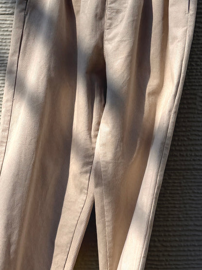RELAX FIT "Corduroy easy slacks"      -cream-