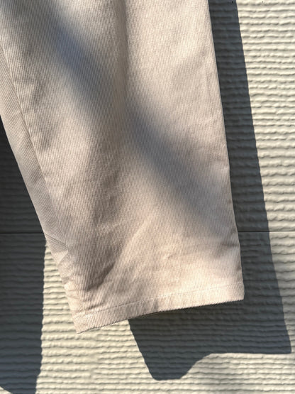 RELAX FIT "Corduroy easy slacks"      -cream-