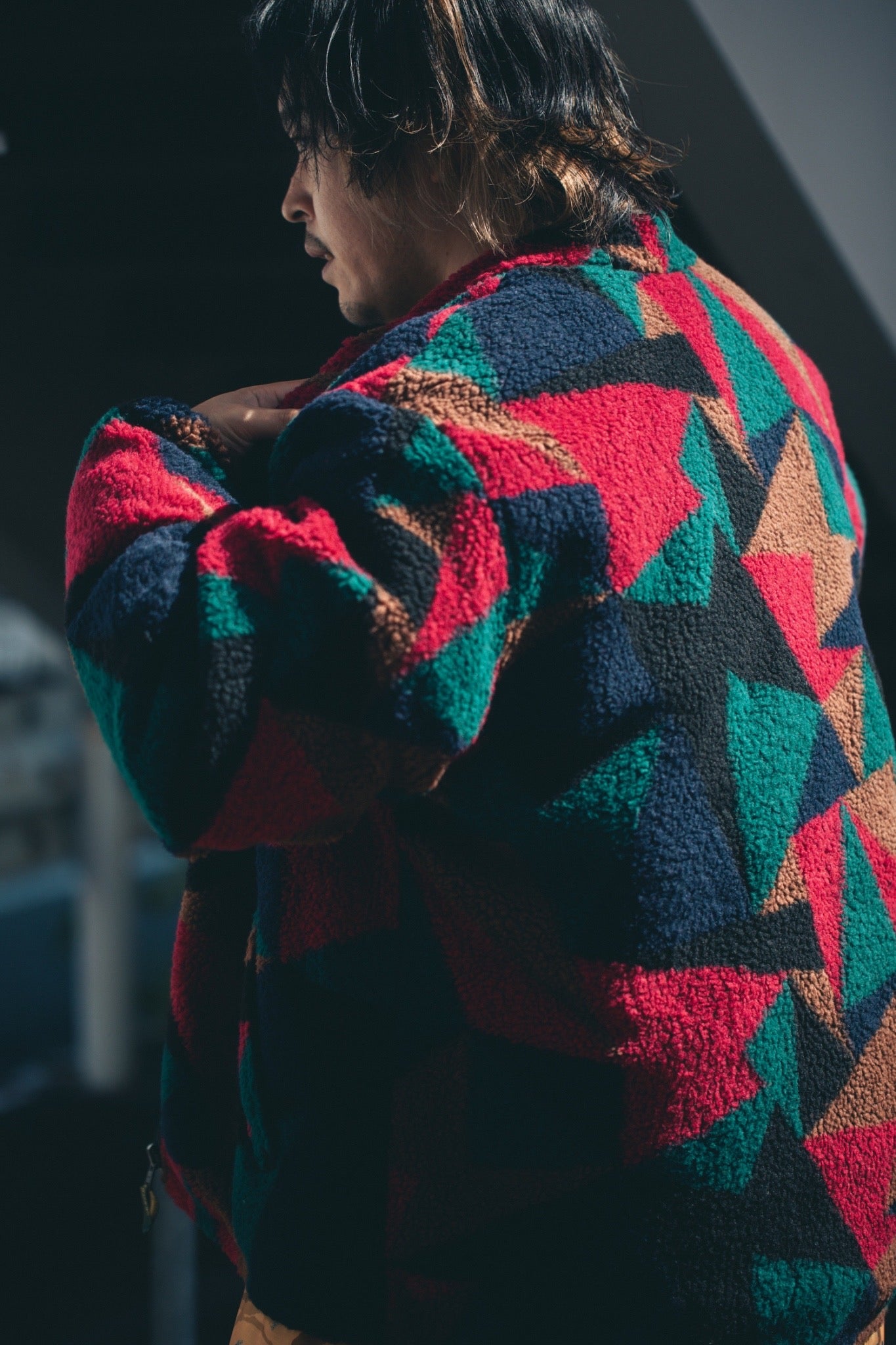 The DUFFER N NEPHEWS　REVERSIBLE JACQUARD BOA BLOUSON