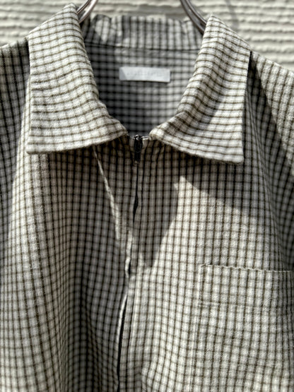 UNDECORATED　"FLANNEL CHECK COTTON ZIP TOP"