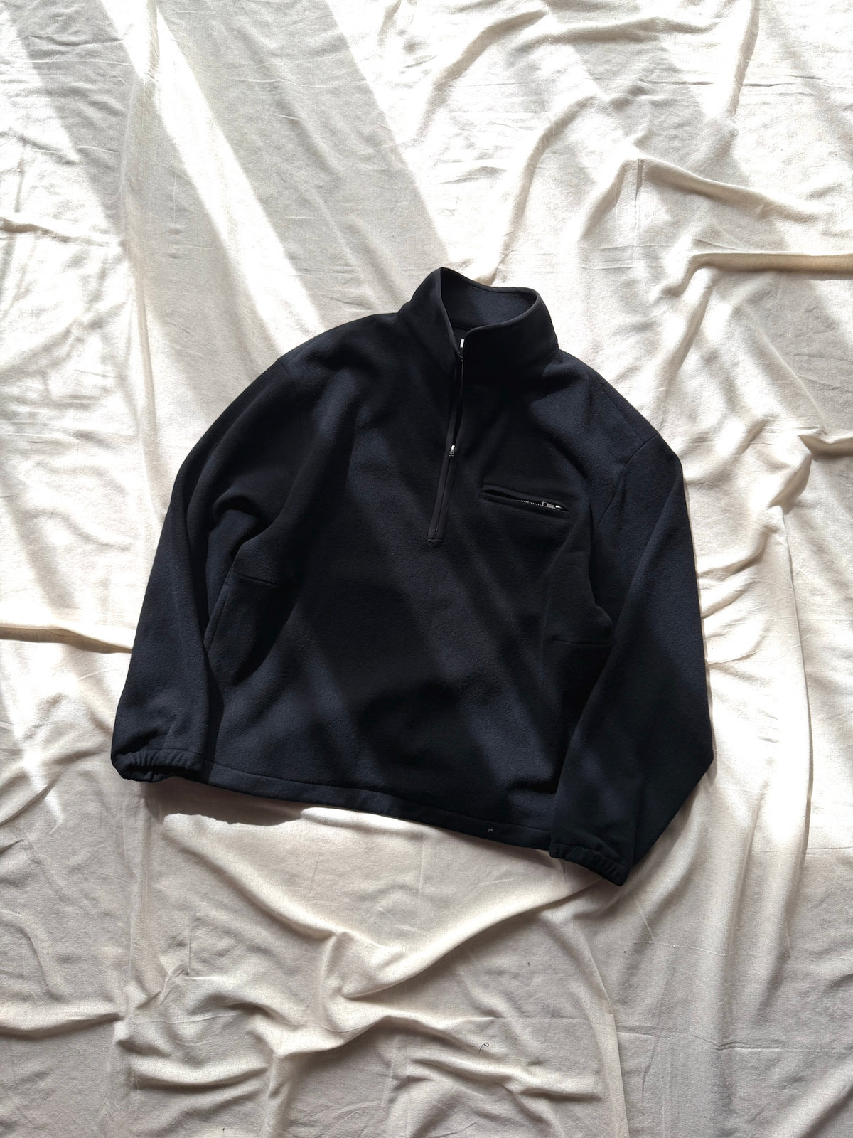 UNDECORATED　"HIGH GAGE WOOL FLEECE ZIP TOP" -black-