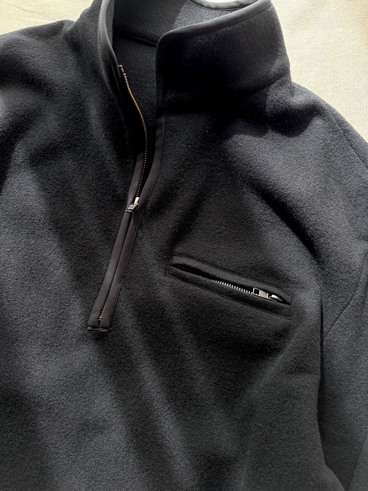 UNDECORATED　"HIGH GAGE WOOL FLEECE ZIP TOP" -black-