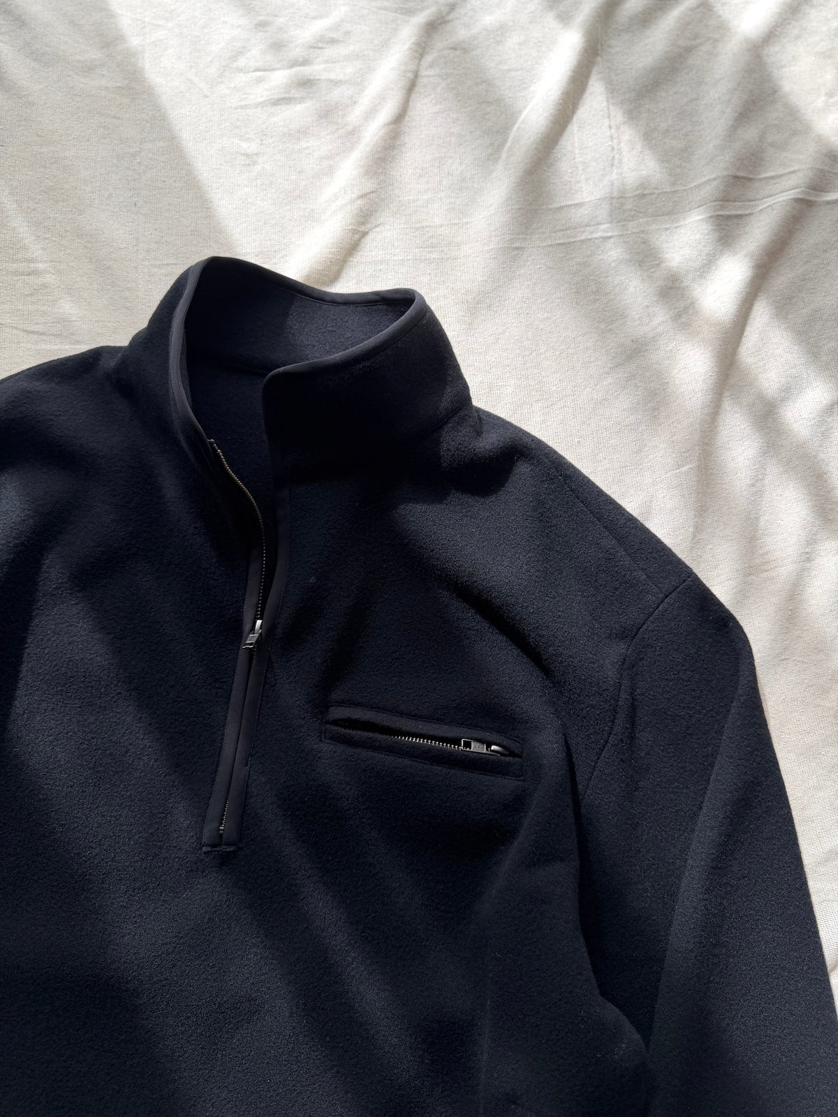 UNDECORATED　"HIGH GAGE WOOL FLEECE ZIP TOP" -black-