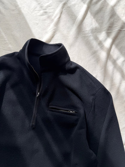 UNDECORATED　"HIGH GAGE WOOL FLEECE ZIP TOP" -black-