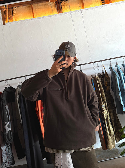 UNDECORATED　"HIGH GAGE WOOL FLEECE ZIP TOP" -black-