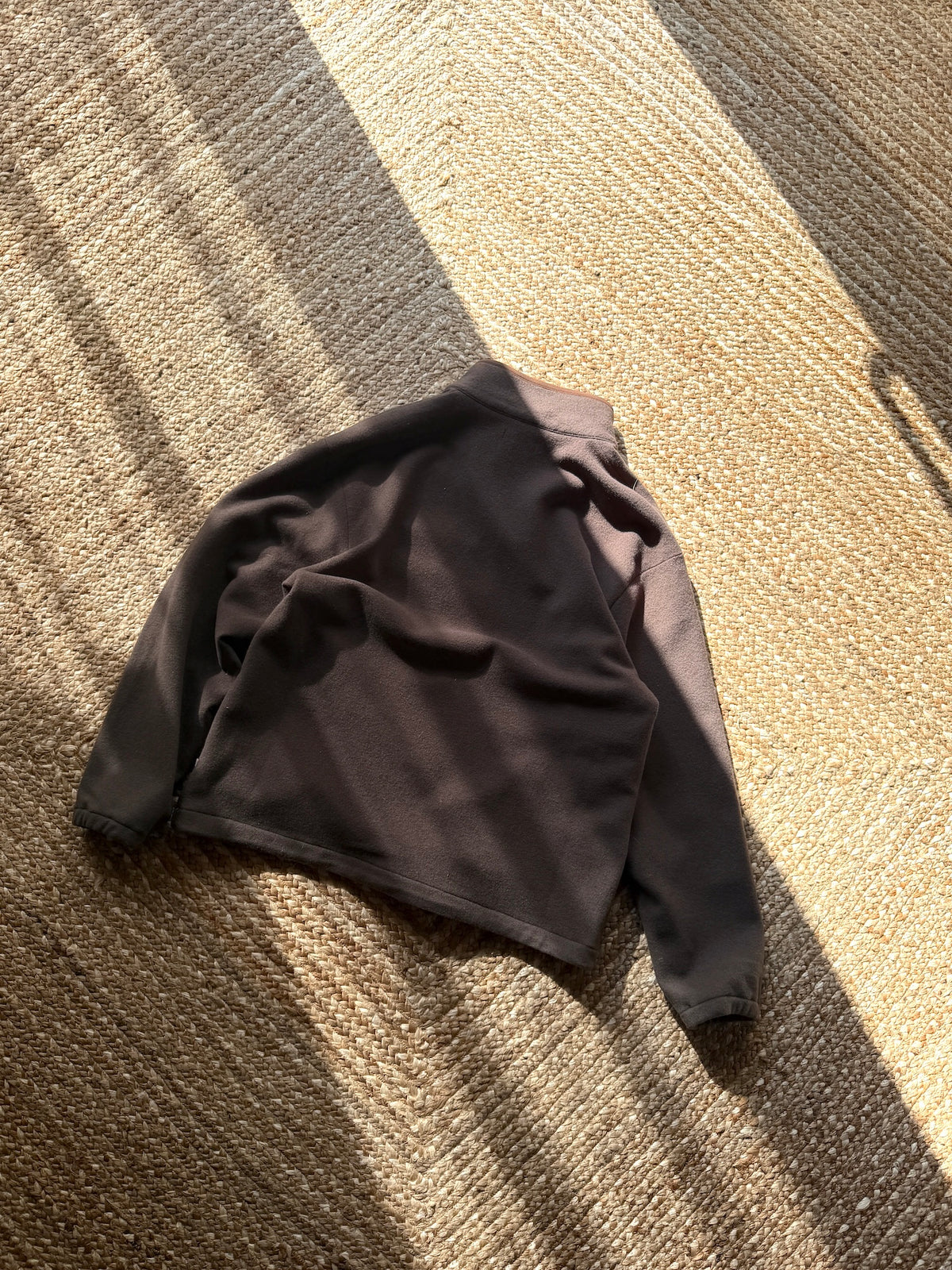 UNDECORATED　"HIGH GAGE WOOL FLEECE ZIP TOP" -brown-