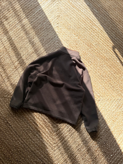 UNDECORATED　"HIGH GAGE WOOL FLEECE ZIP TOP" -brown-
