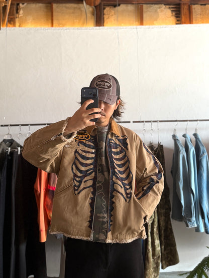 FAF(FAKE AS FLOWERS)　"Canvas Bone Jacket" -beige-