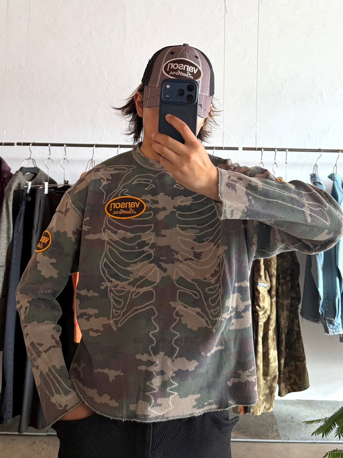 FAF(FAKE AS FLOWERS)　"Themal Bone L/S Shirts" -wik camo-