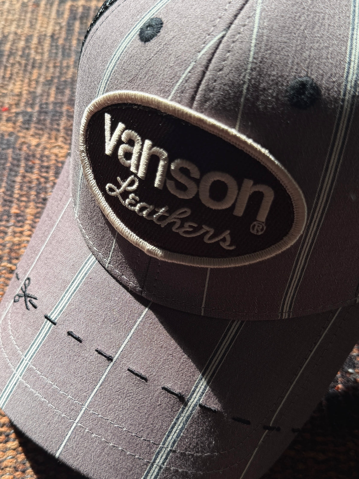 FAF(FAKE AS FLOWERS)　"Vanson Logo Patch Cap" -charcoal stripe-