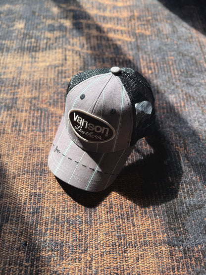 FAF(FAKE AS FLOWERS)　"Vanson Logo Patch Cap" -charcoal stripe-