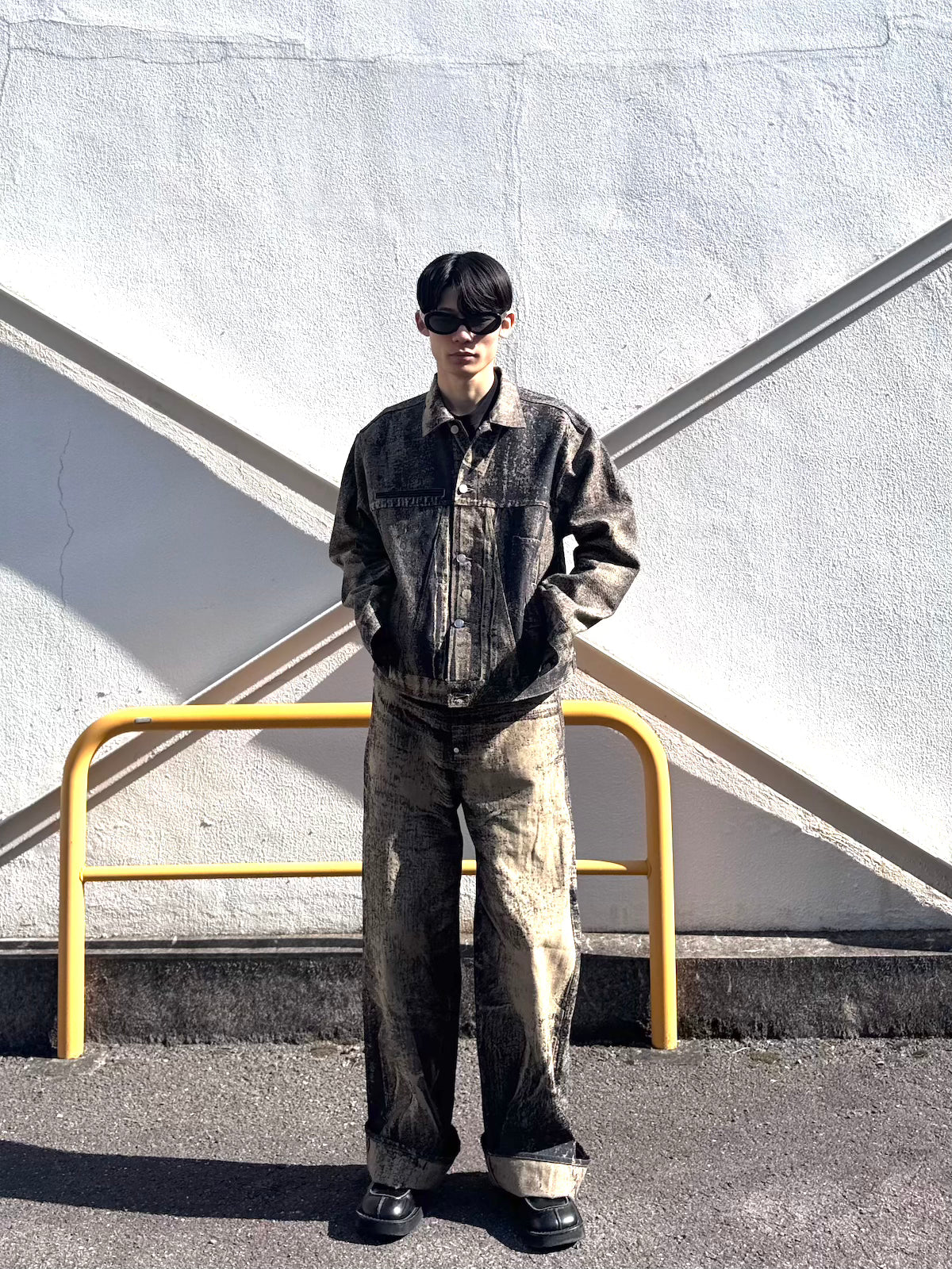 daisuke tanabe　x-ray jacuard denim trouser