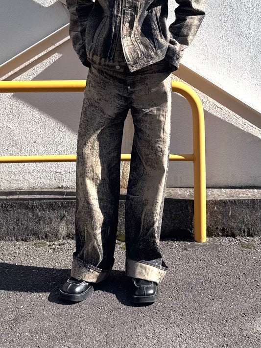 daisuke tanabe　x-ray jacuard denim trouser